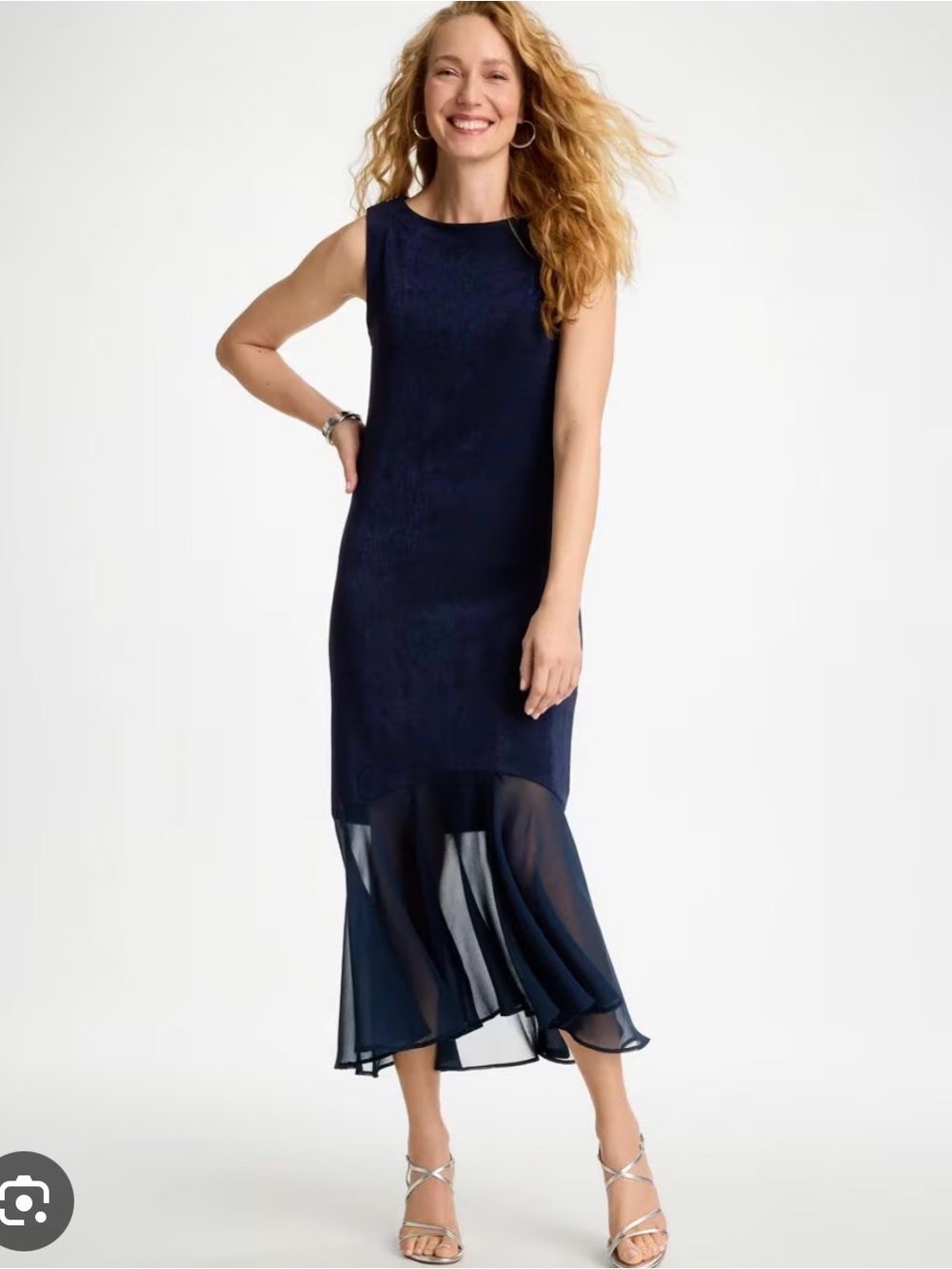 CHICO'S Travelers NWT $149 Dress in Blue Casa Size 4 US XXL 20 / 22